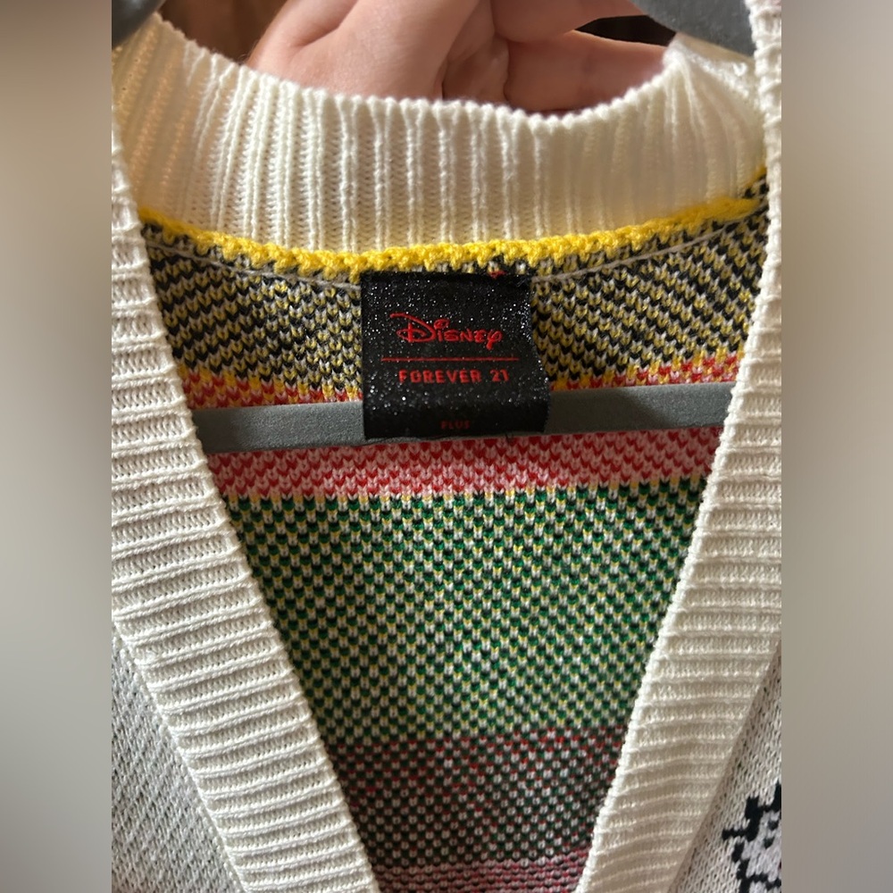 Disney x Forever 21 Multicolor Christmas Mickey and Friends Cardigan